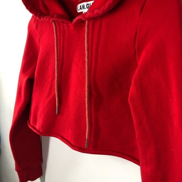 I.AM.GIA Delevingne Red Cropped Hoodie Size Small - Picture 7 of 9